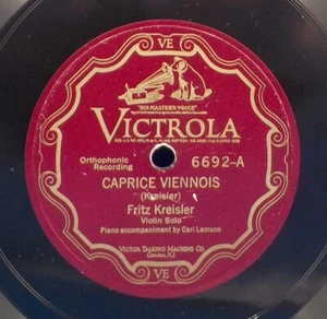 12" Fritz Kreisler 78 Caprice Viennois (Take 17) / Humoresque (Take 11)( BX1D - Picture 1 of 2