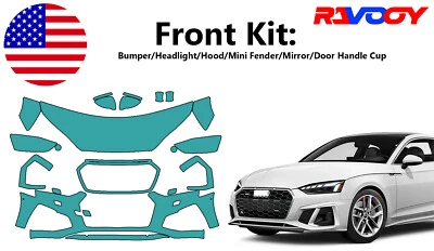 Película de protección de pintura delantera precortada para Audi A5 cupé convertible base 2020-2024 Foto 1 de 4