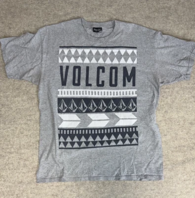 Vintage Volcom T Shirt Men L Gray Geometric Logo - Image 1 of 4