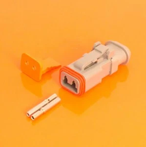 Deutsch DT Series 2 Way Connector Male Plug Kit with Wedgelock - DT06-2S-E008 - Picture 1 of 5