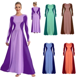 Damen Ballettkleid Liturgisch Kleid Chor Kleider Rundhals Tanzkleid Tanz Latein - Picture 1 of 56