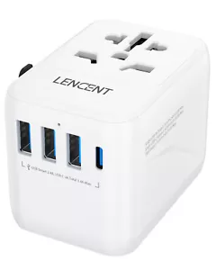 LENCENT International Universal Travel Adapter 4 USB Port Converter Plug Charger - Picture 1 of 7