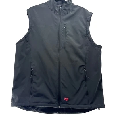 Red Kap Mens Black Fleece Lined Work Vest Utility Full Zip Size Large - Image 1 of 4