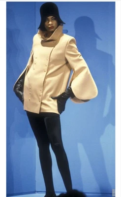 PIERRE CARDIN (HAUTE COUTURE)-1991 Wool Sculpted Jacket, Size-8 - Image 1 of 4