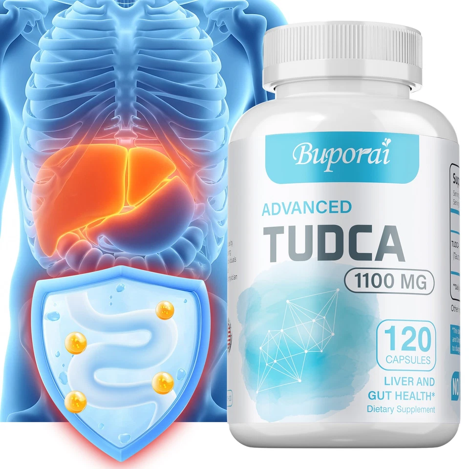 BUPORAI TUDCA 1100mg - Apoya la salud del hígado y el intestino, limpieza y reparación de desintoxicación del hígado