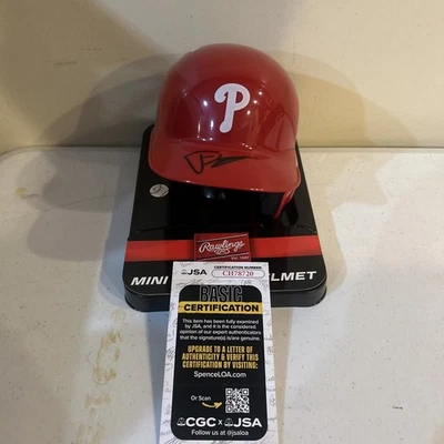 PHILADELPHIA PHILLIES- JUSTIN CRAWFORD SIGNED AUTOGRAPH MINI HELMET JSA COA  - Image 1 of 4