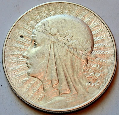 10 Zlotych 1932, Reina Jadwiga, Varsovia Como Nuevo Foto 1 de 2