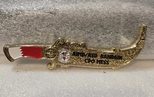 USN NAVY CPO MESS CHALLENGE COIN AIMD/ASD BAHRAIN 4,75"  - Bild 1 von 8
