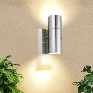 Allesgute LED Aussenleuchte mit Dämmerungsschalter Edelstahl Modern - Bild 1 von 24