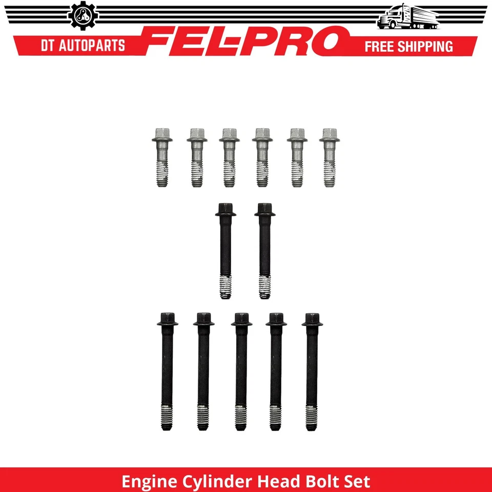 For 1985-1986, 1988-1995 GMC C2500 4.3L V6 Engine Cylinder Head Bolt Set Fel-Pro - Image 1 of 1