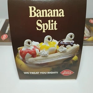 Vintage 1989 Dairy Queen Table Tent Advertising Banana Split (25 Total) - Picture 1 of 11