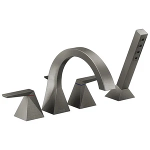 Delta Faucet T4746-KS Trillian Roman Tub Trim with Hand Shower, Black Stainless - Picture 1 of 3