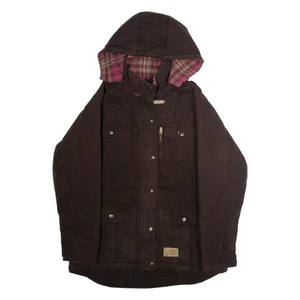 CE SCHMIDT Womens Workwear Coat Brown Canvas Hooded L - Picture 1 of 6