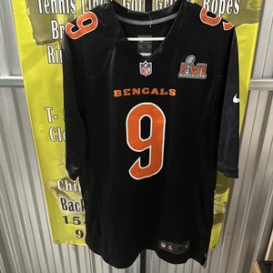Camiseta Nike Cincinnati Bengals Joe Burrow #9 Super Bowl LVI para hombre mediana limitada - Imagen 1 de 13