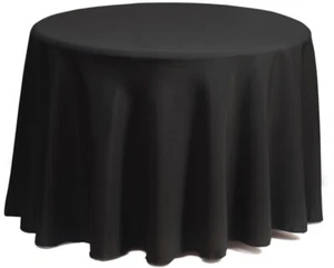 Round Black Table Cloths Polyester 120" - Picture 1 of 4