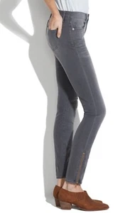 Madewell Skinny Ankle Zip Jeans Gr. 26 Baumwollmischung Denim Distressed Hai grau - Bild 1 von 12