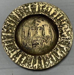 Vintage Brass Dish/Ashtray Hand Etched AYA SOFIYA Hagia Sophia Mosque - Picture 1 of 3