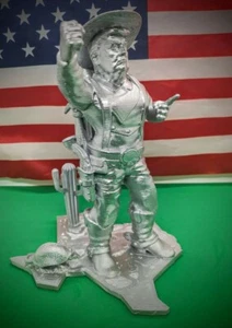 8"Tall Donald J Trump Texas TX COWBOY 20cm Statue Silver 3D Printed +2 Free๐๐ - Picture 1 of 5