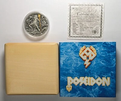 2018 Niue $2 Poseidon Greek God of the Sea 2 oz .999 Silver Coin - Image 1 of 4