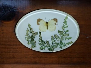 Vintage 70's Wood Shelf Paper Towel Holder w/Lucite Butterfly + Bonus spoon rest - Picture 1 of 23