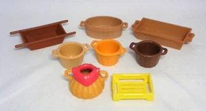 PLAYMOBIL 8 x Korb Körbe Kisten Waschbottich Mehltrage Mittelalter Puppenhaus #2 - Picture 1 of 1