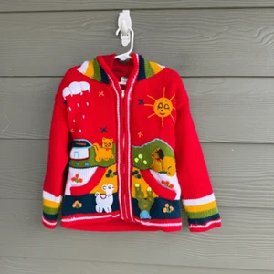 Peruvian handmade in Peru zip up sweater - Picture 1 of 6