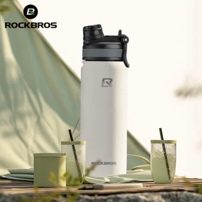 ROCKBROS Insulated Water Bottle Stainless Steel Outdoor Camping Hiking Sports - Image 1 of 4