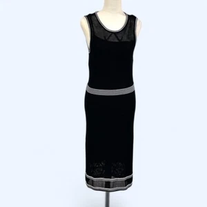 Black and White Jigsaw Knit Dress Size M - Picture 1 of 6