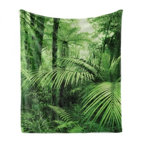 Selva Tropical Suave Franela Colcha Polar Palmas Exótica Plantas - Imagen 1 de 1