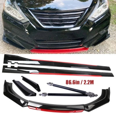 Front Bumper Lip Spoiler Splitter Side Skirt Body Kit For Nissan Sentra Sedan T — 第 1/4 张图片