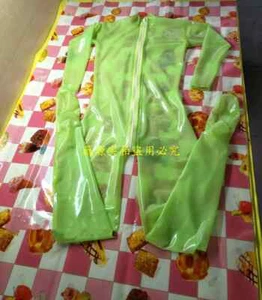 Unisex Latex Full Body Tight Rubber Catsuit Bodysuit Leotard Back Zip Green 3XL - Picture 1 of 4