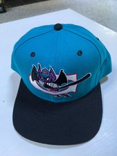 Vintage Greensboro Bats Minor League New Era Snapback Hat Unusual Teal and Black