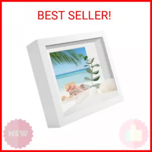 Small Shadow Box Frame 5x5 , Wood with Plexiglass, Display Case Box for Memorabi - Picture 1 of 2