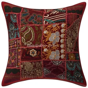 Pillow Cover Handcrafted Boho Vintage Decor Car Sofa Cushion Case 16 x 16 in - Picture 1 of 5