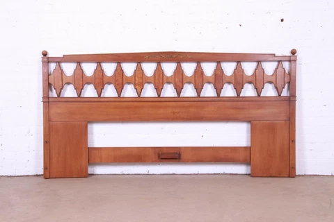 Drexel Mid-Century Modern Hollywood Regency Walnut King Size Headboard, 1960s Cover