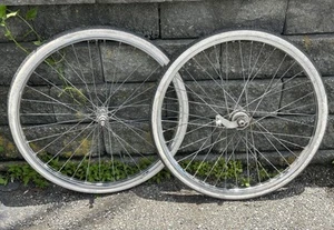 24” x 1 3/8” Vintage 1969 RALEIGH Sturmey Archer 3 Speed WHEELS Dunlop Tires - Picture 1 of 10