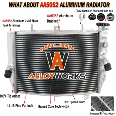 Aluminum Radiator Fits 2004 2005 Suzuki GSXR600 GSXR750 GSXR 600 750 Motorcycle. - Изображение 1 из 4