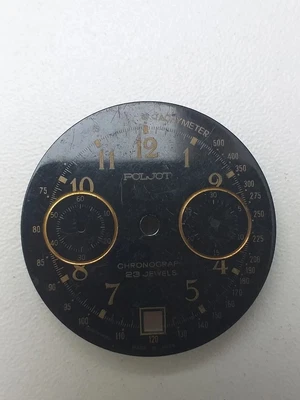 Reloj De Colección Poljot USSR Cronógrafo 3133 NEGRO Esfera Foto 1 de 4