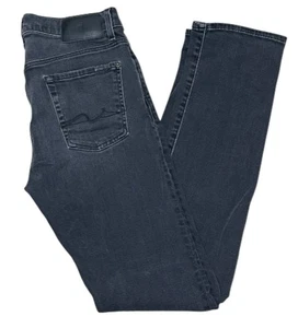 7 For All Mankind Jeans Mens 30x32 Black Slimmy Slim Straight Cotton Denim - Picture 1 of 15