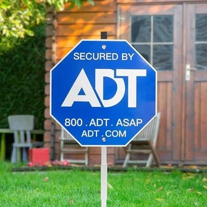 3 ADT Security Yard Sign w/ Aluminum Stake 28x10 Security Alarm Sign - Picture 1 of 5