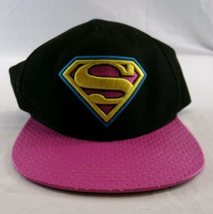 DC Comics: Superman Pink Black Snapback Ball Cap - **ADJUSTABLE/ONE SIZE** NWOT - Picture 1 of 12