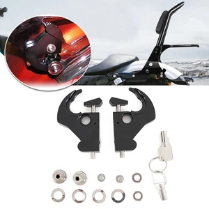 Fit For Harley 1984-2024 Touring Sissy Bar Luggage Rack Backrest Locking Black - Picture 1 of 15