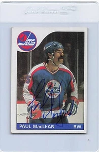 1985/86 Topps #145 Paul MacLean Jets Signed Auto *L1585 - Picture 1 of 2