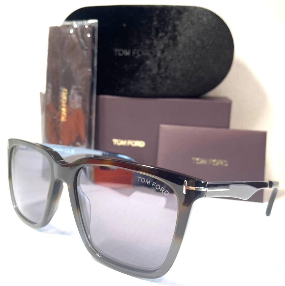 NUEVO TOM FORD GARRETT TF862 56C HAVANA GUNMETAL/AZUL GRIS LENTES GAFAS DE SOL 56-17 Foto 1 de 4