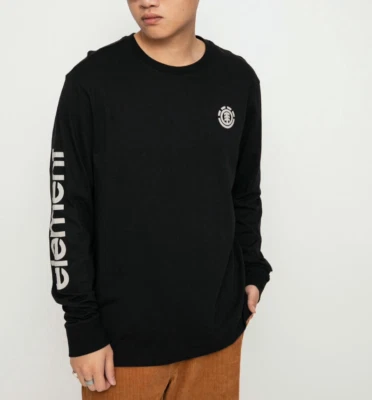 CAMISETA ELEMENT HOMBRE PEAKS ESTAMPADO TRASERO.NUEVA CAMISETA SKATE MANGA LARGA ALGODÓN NEGRO W22 Foto 1 de 4