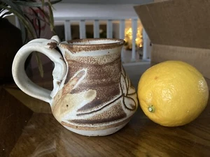 Vintage Studio Art Pottery JOHN SCHULPS Signed Thumb Rest Stoneware Mug Cup - Picture 1 of 9