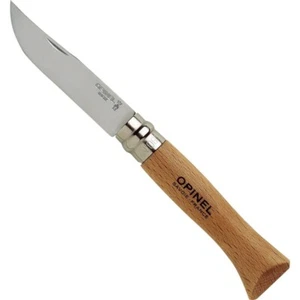 Opinel No 6 Stainless Steel Folding Knife 7cm Pocket Knife with Beechwood Handle - Picture 1 of 2