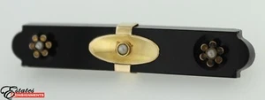 Broche antiguo victoriano de oro ónix negro oro - Imagen 1 de 6