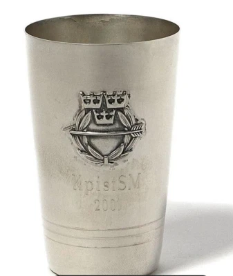 Taza de vodka antigua de plata 830 taza de chupito pequeña de cristal de plata stopa Noruega 1921 Foto 1 de 4