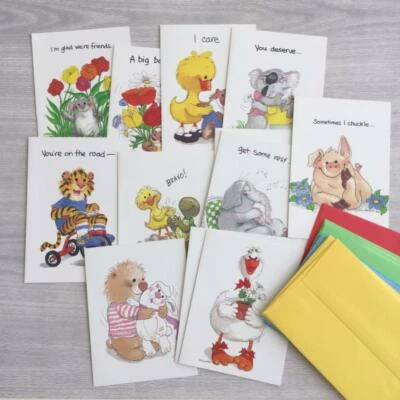 12 Suzys Zoo Misc Notecards by Current Vintage 80s Mouse Duck Koala Bear - Image 1 of 4